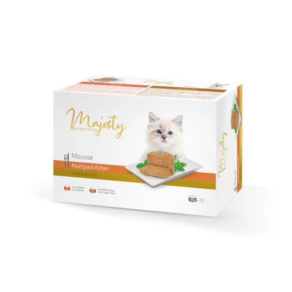 12 latas x 85 g Majesty Kitten Gold Selection Mousse lata