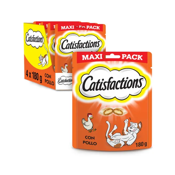 4 bolsitas x 180 g Catisfactions Premios de Pollo para Gatos ¡Pack ahorro!