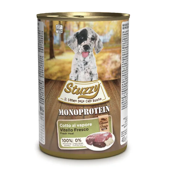 12 latas x 400 g Stuzzy Puppy Monoprotein Ternera lata para perros ¡Pack ahorro!