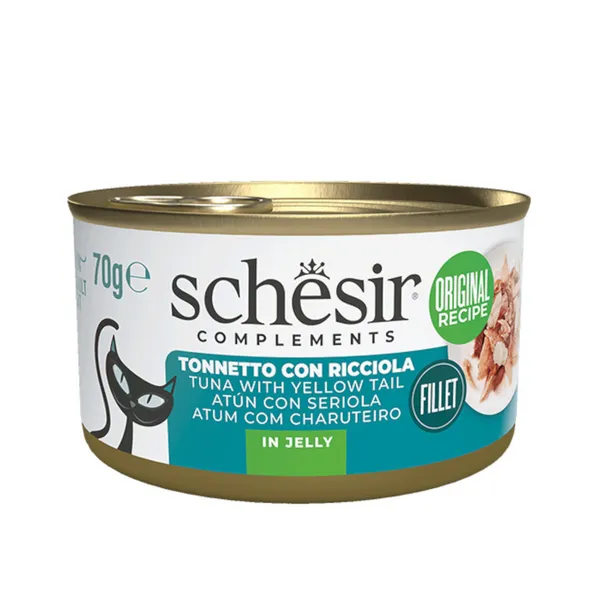 70 g Schesir Atún con Seriola en Gelatina lata para gatos