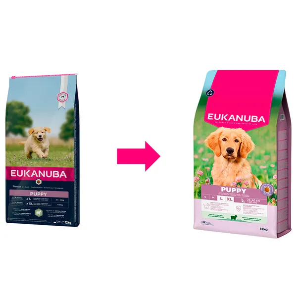 12 kg Eukanuba Puppy Large Cordero y Arroz pienso para perros