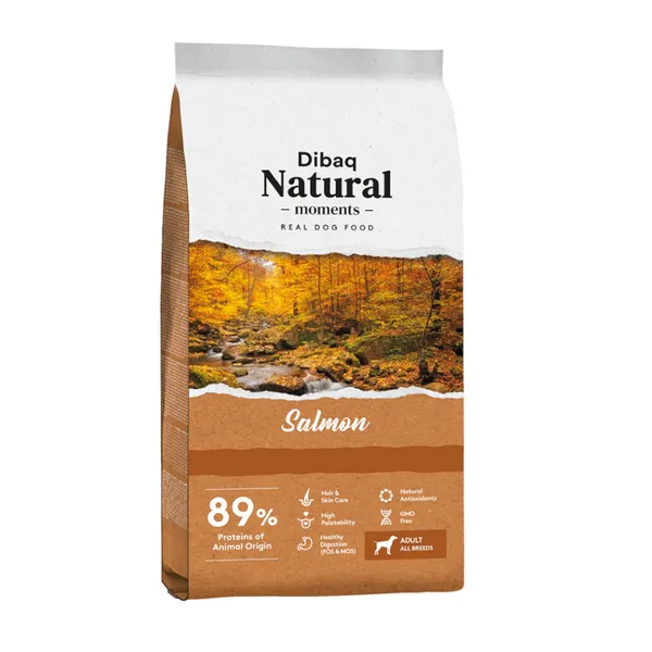15 kg Dibaq Natural Moments Adult Salmón pienso para perros
