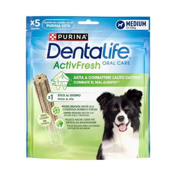 5 barritas Dentalife Snacks Dentales Medium ActivFresh para perros