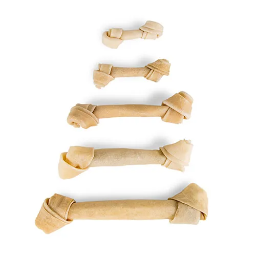 5 huesos x 7 cm Criadores Hueso de Cuero Prensado con nudos snack natural para perros