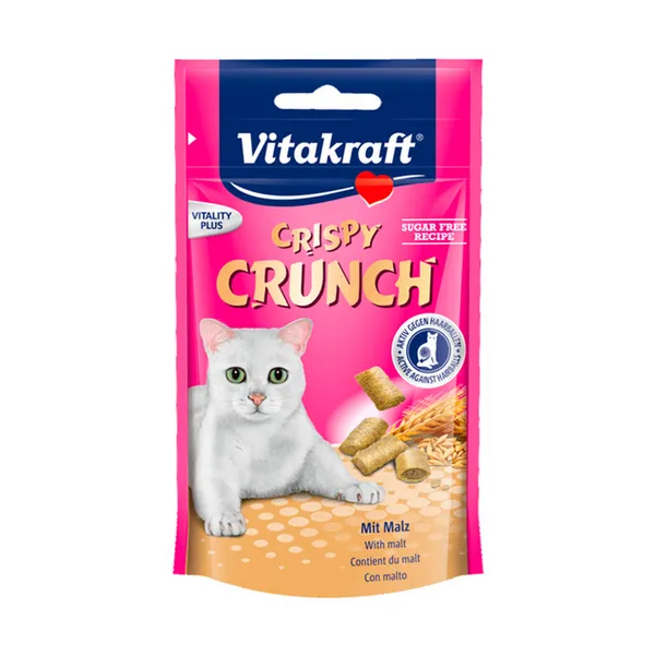 6 bolsitas x 60 g Vitakraft Crispy Crunch Bocaditos con Malta snacks para gatos ¡Pack ahorro!