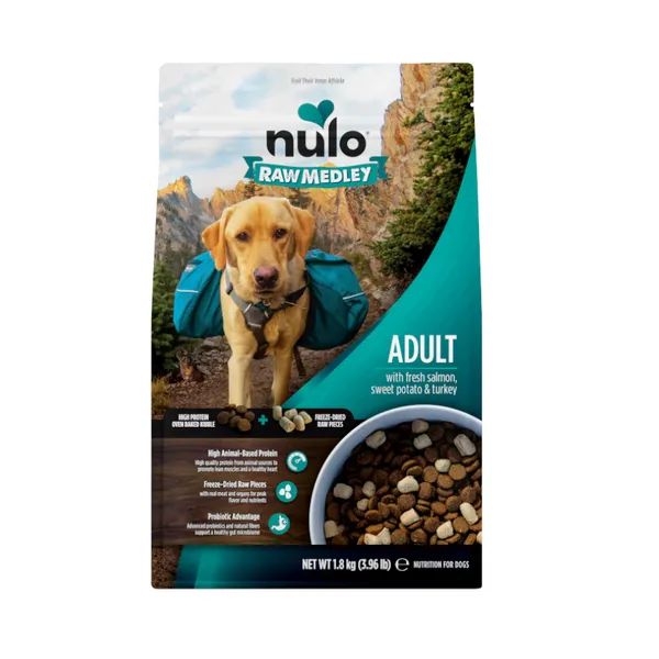 1.8 kg Nulo Raw Medley Salmón Boniato y Pavo Pienso para perros