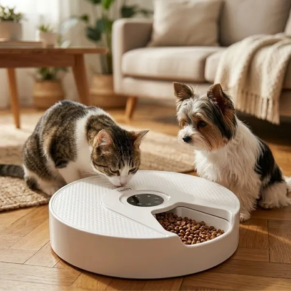 Leeby Comedero Automático Programable Circular para perros y gatos