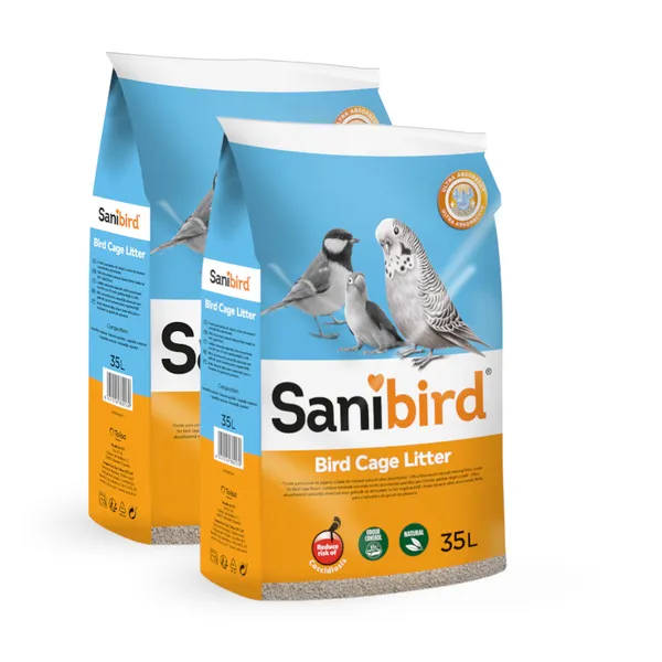 2 x 35 L Sanibird Arena Absorbente para pájaros ¡Pack Ahorro!