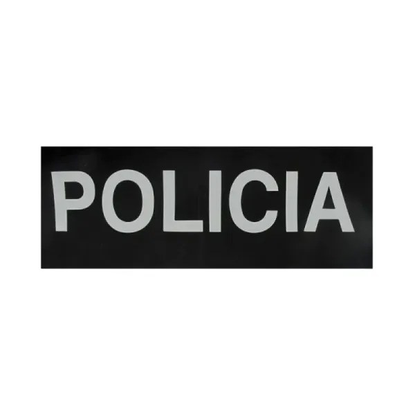Parche reflectante con texto POLICIA