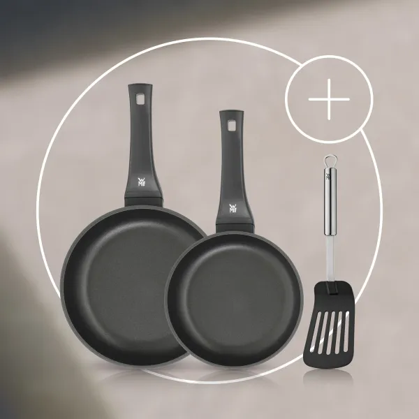 Pack Sartén PermaDur Excellent de 24 y 20 cm y Espátula de plástico Profi Plus