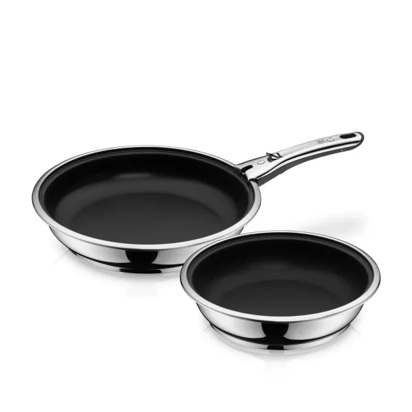 Set de sartenes de 24 y 28 cm con mango extraíble Click&Serve WMF