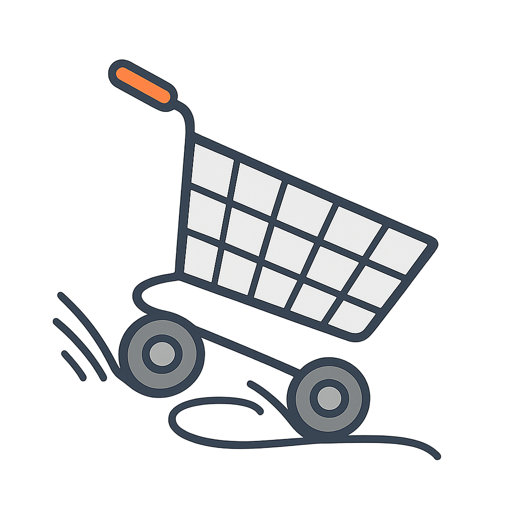 Carrito de la compra derrapando