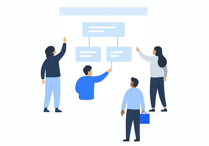 Equipo de desarrollo colaborando en un proyecto